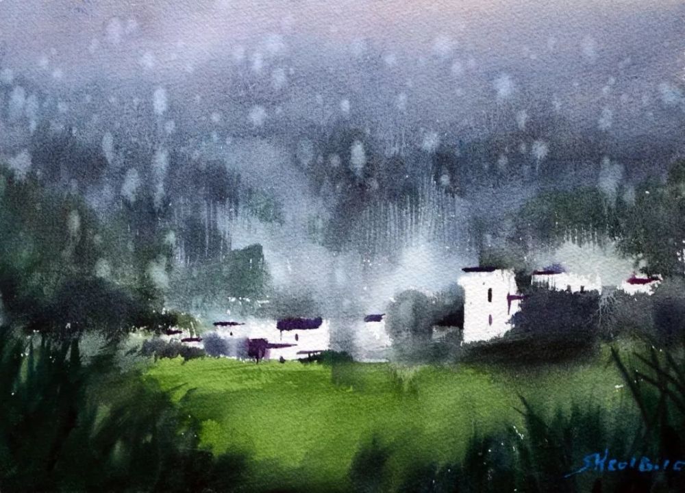 《雨中即景》