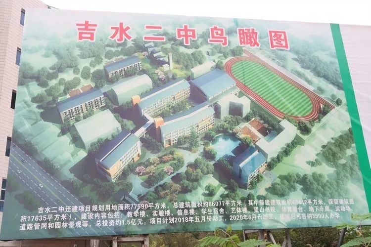 吉水二中要搬迁了!昨天正式开工,预计明年8月竣工