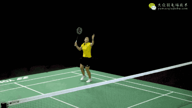 羽毛球进阶技术gif教学12正手底线劈吊斜线