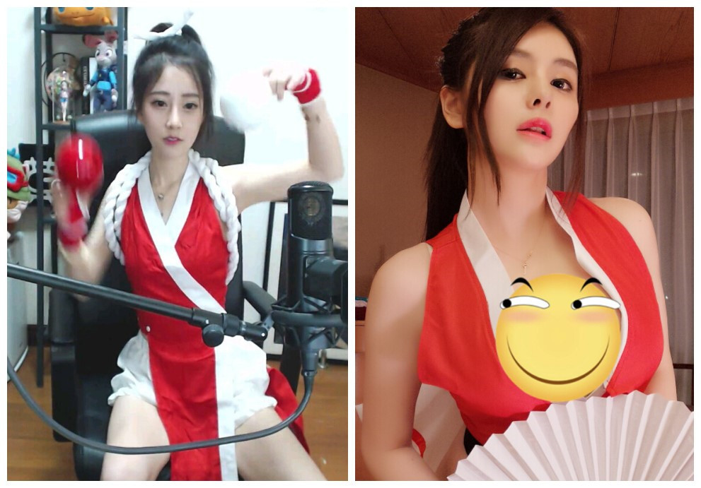 轩子巨2兔cos不知火舞直播asmr,凑近胸口听心跳真会玩