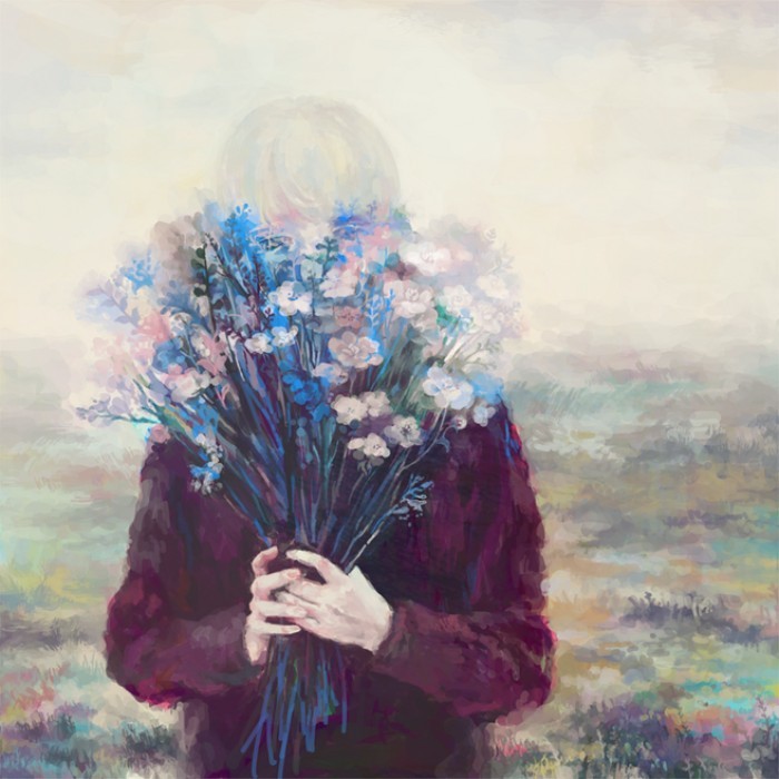 唯美·油画风·壁纸·背景图:"甘愿为爱画地为牢,作茧
