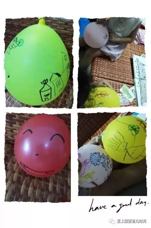 下面的小视频是蜜蜜在讲解她的画面故事 3,用气球画画