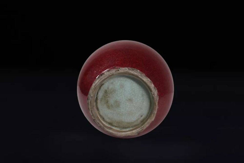 康熙郎窑红釉盘口瓶