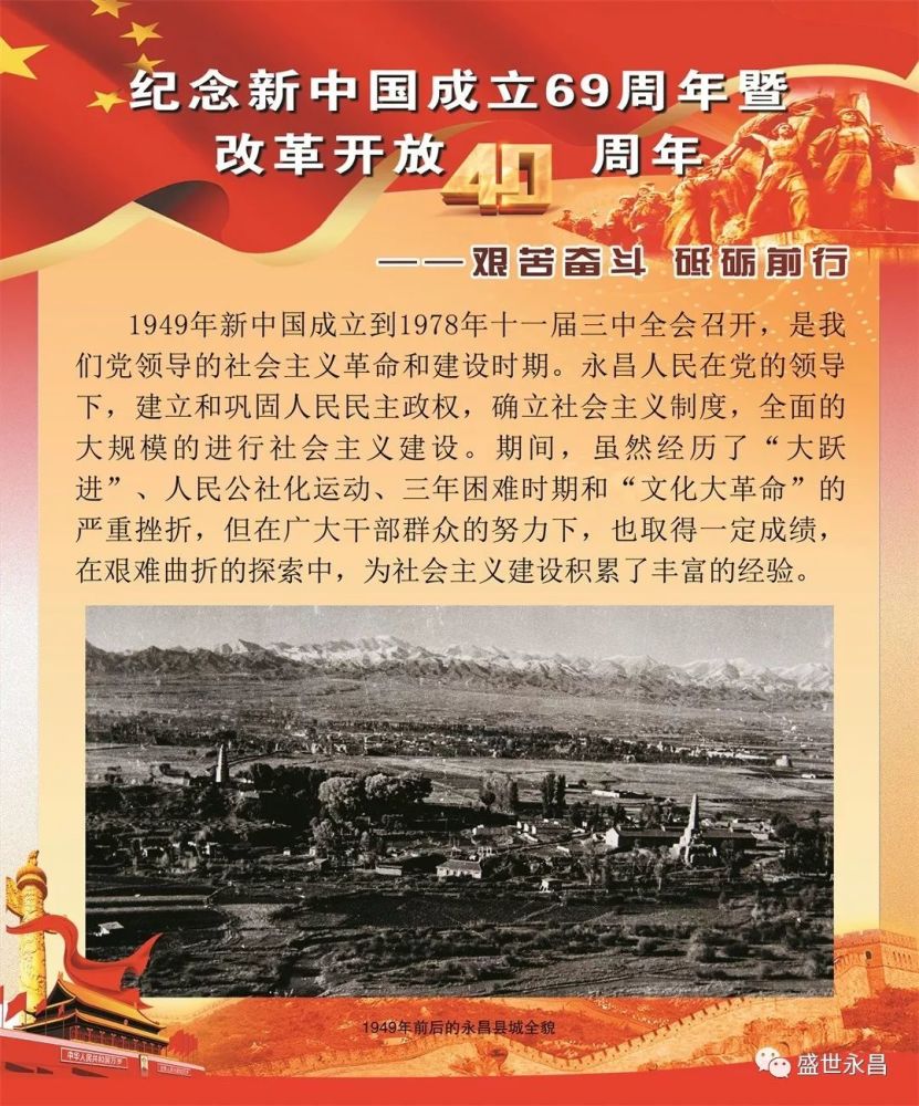永昌县纪念新中国成立69周年暨改革开放40周年主题图片展播(一)
