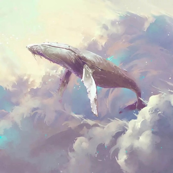 鲸鱼主题·壁纸背景图:"愿有来生化为鲸鱼,与海为伴不