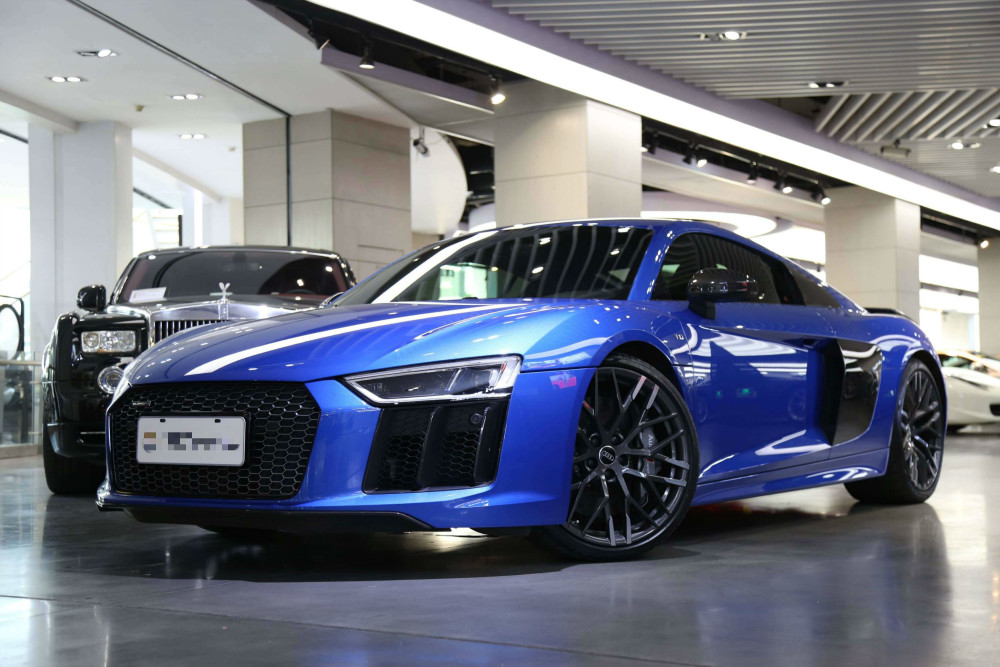 蓝色硬顶跑车2016款 奥迪r8 v10 coupe performance