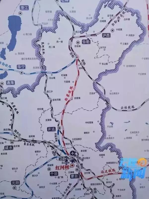 据悉,弥蒙铁路北起云桂铁路弥勒高铁站,南至红河站(与蒙河铁路相链接)