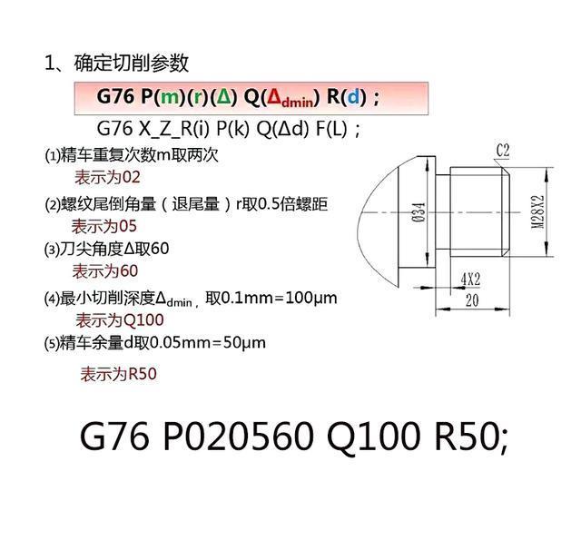 数控机床编程干货!加工大螺距圆柱,圆锥螺纹用g76指令