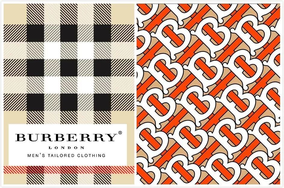 burberry首字母tb为主要设计 而在logo上,burberry也跟上ysl,ck等品牌