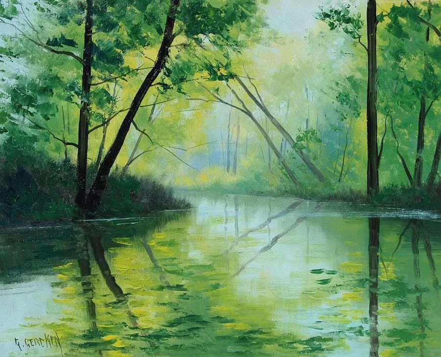 3位油画家的风景油画,色调美爆!