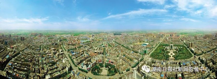 2018年,邵东县城区鸟瞰图, 城区面积42平方公里.