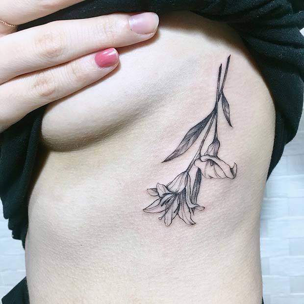 23款超漂亮的百合花女性文身图案 看点快报