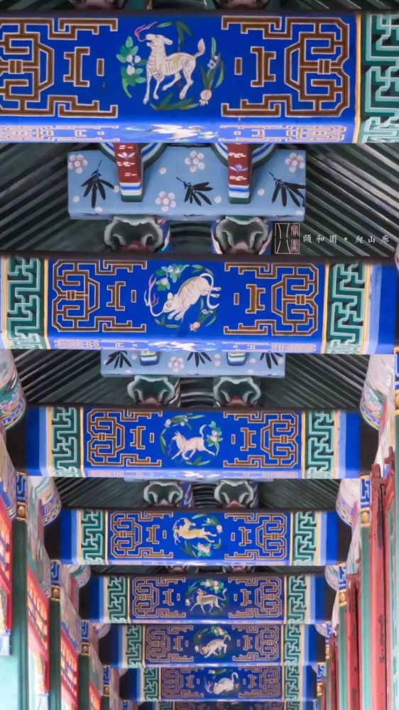 北京北海公园内,静心斋苏式彩画