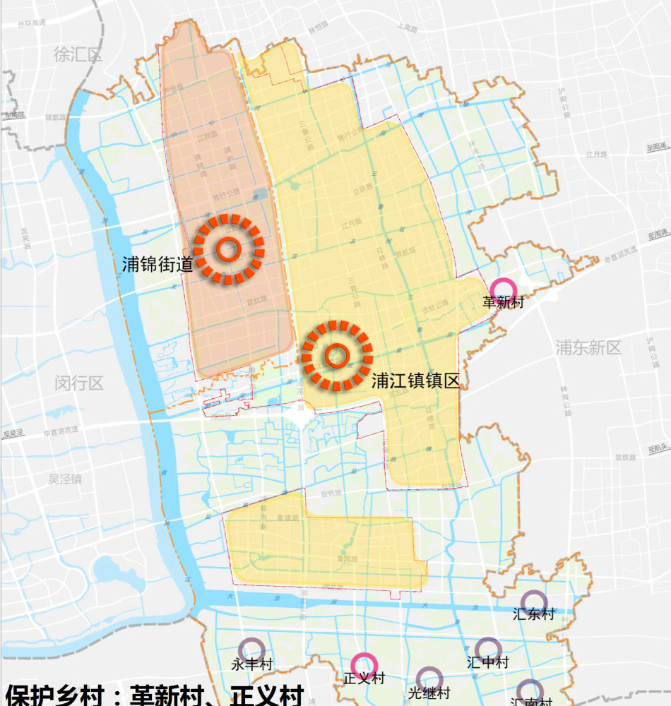 上海市闵行区的浦江镇未来只有7个行政村:6个位于大治河以南