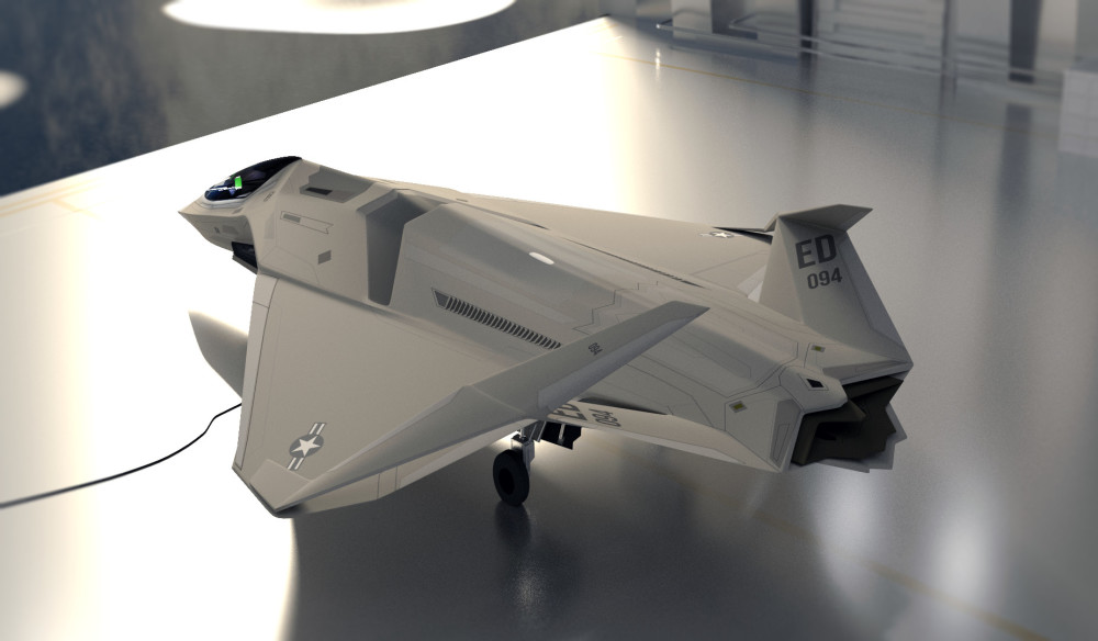 国外发布第六代隐身战机cg图,外形科幻带充电功能