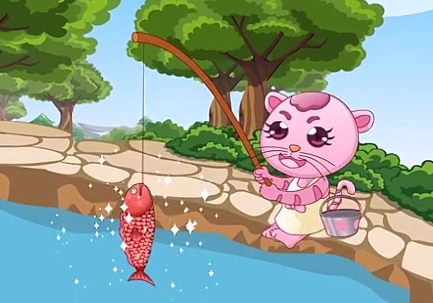 育儿故事 小猫钓鱼