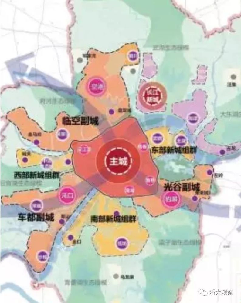 从新一武汉城市总体规划看临空副城,盘龙城环后湖崛起