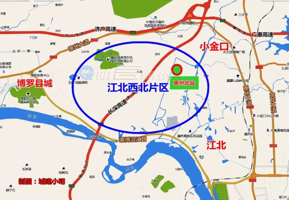 工程,着力建设"东,西,南,北"4 个新区, 以惠博沿江路和广汕公路(国道