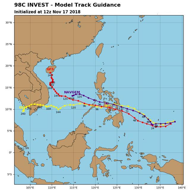 台风桃芝在南海生成,gfs预报它身后还有一个,或者会登陆海南