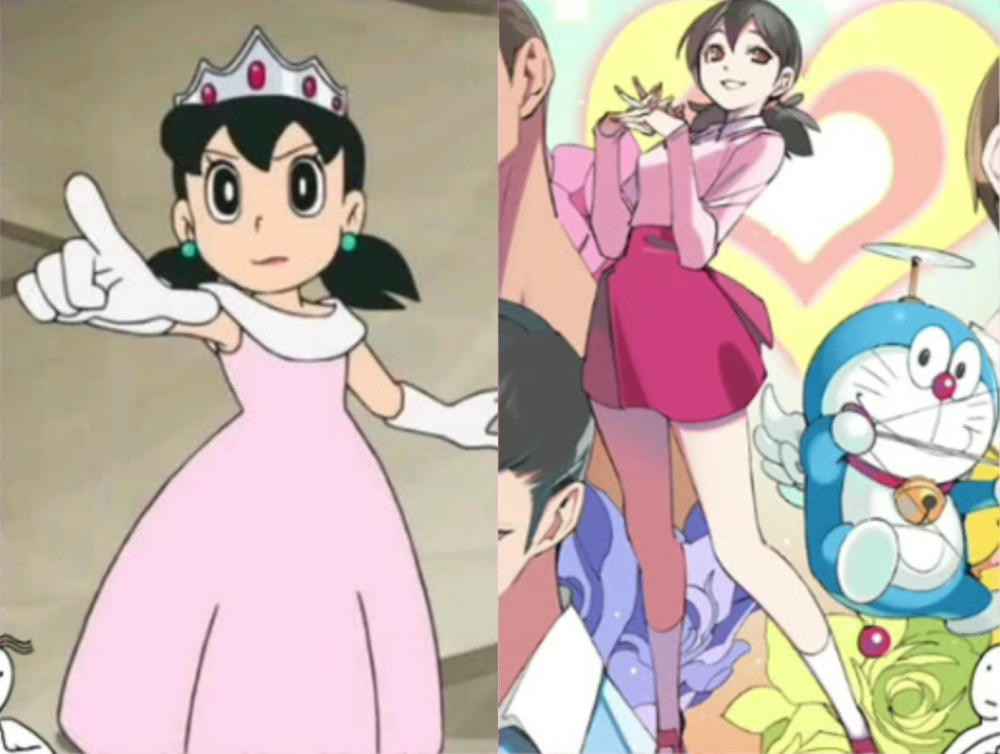 当童年动画人物长大之后,蜡笔小新变帅哥,静香变成大美女
