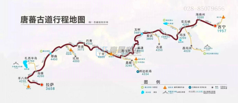 西部自驾路线及地图,其中包含川藏南线,川藏北线,滇藏线,大环线