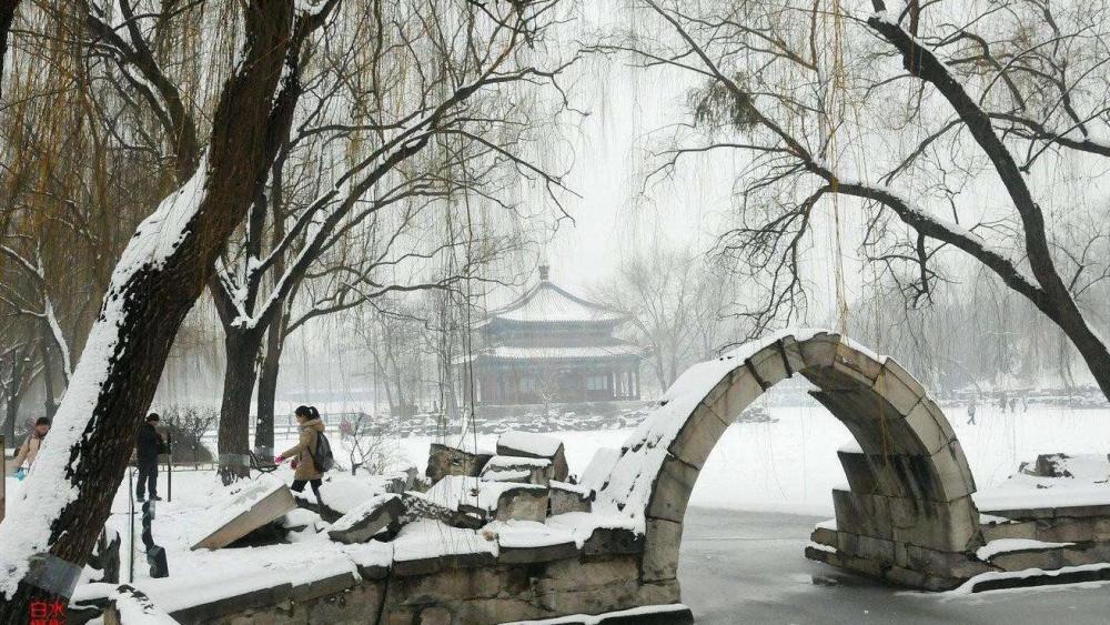 圆明园的雪景,原来如此惊艳