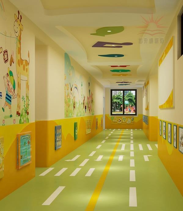 幼儿园走廊—地面墙面吊顶设计及颜色搭配