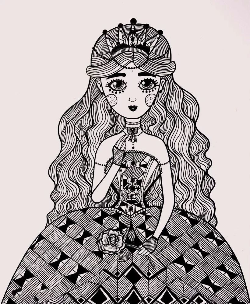 爱丽丝梦游仙境的创意线描画,带你走进童画世界