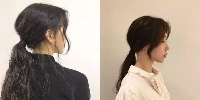 step1 将头发夹卷后,先绑一个简单的低马尾 step2 将后脑杓的头发