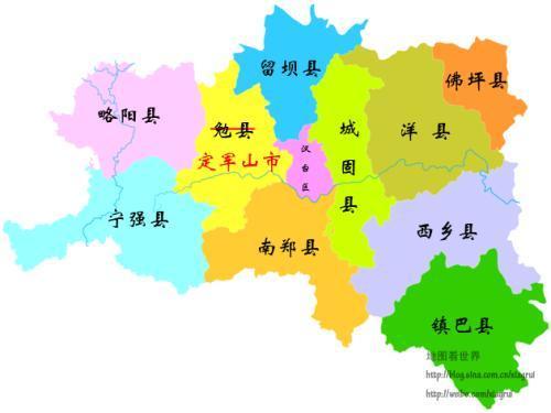 北依秦岭山脉,南屏巴山浅麓,辖汉台区,南郑区,城固县,留坝县,勉县