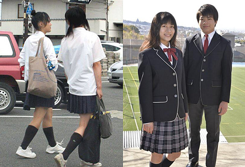 日本学生:看我们的校服,韩国学生:看我们的校服,中国学生