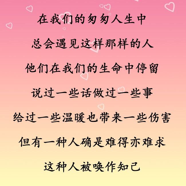知己不是酒肉朋友,不是死党闺蜜;但却十分懂你