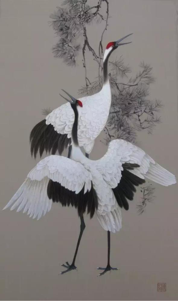 日本人很好地保留了这一传统 唐朝古画上的鹤 中国的仙鹤文化虽然不如