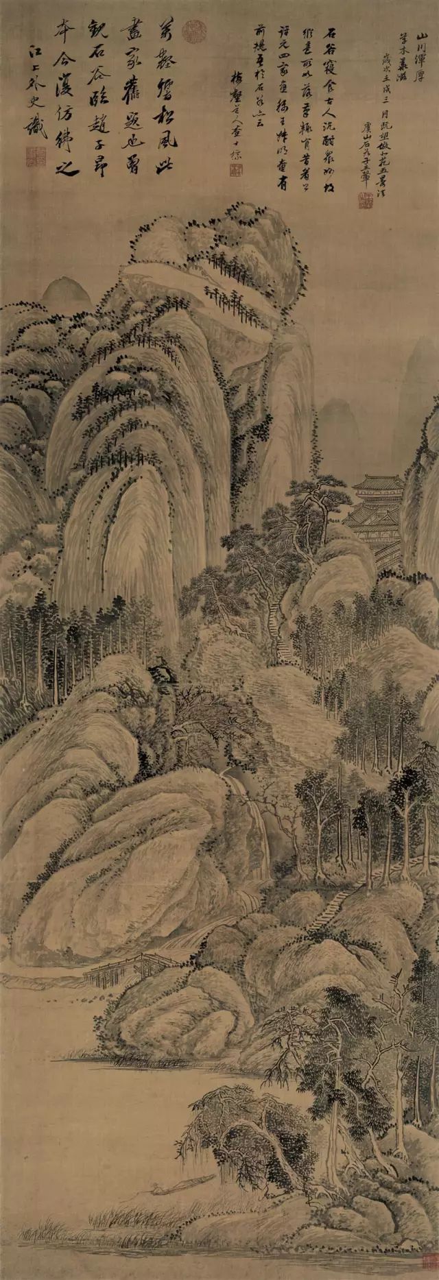 王翚,山川浑厚图轴,王时敏,王鉴,山水画,恽寿平