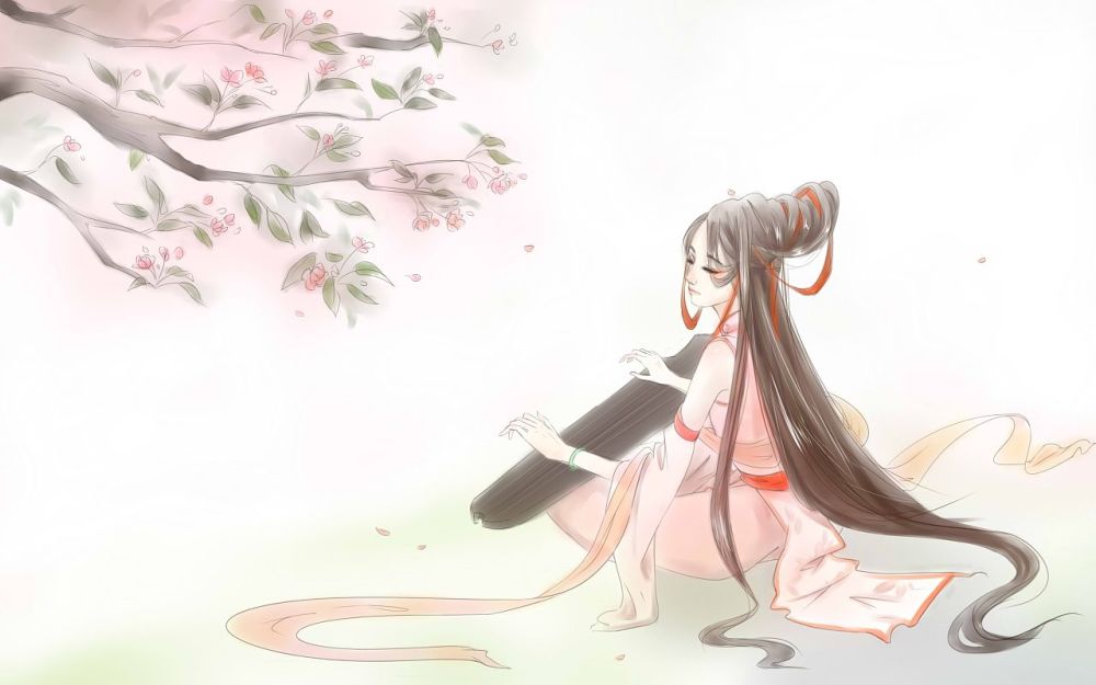 插画师@槿木-_- 笔下的中国十大古琴拟人化,满满的古风味道,当之无愧