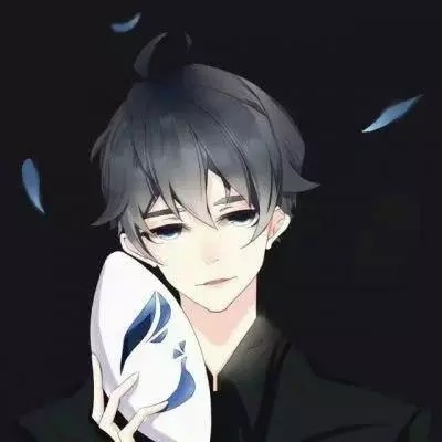 "暗黑系 唯美风"二次元男生头像:愿晚灯不灭,有人等你
