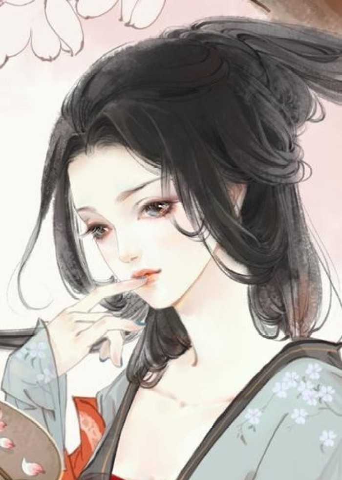 水墨的画风,细腻的笔法,温润的画风,成就了这美人的冰肌玉骨.