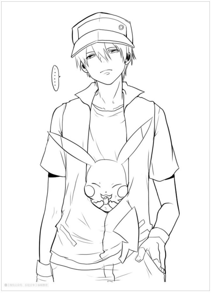 男生漫画的线稿与上色稿