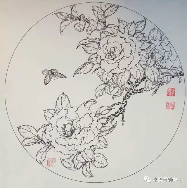 第七百九十五幅——山茶花(针管笔白描花卉习作)