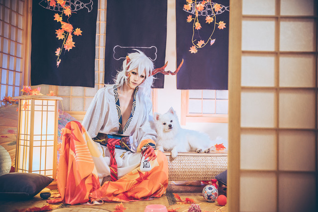 《阴阳师手游》cos:茨木童子and银狐犬,挚友挚友你看银狐