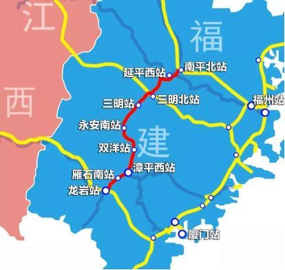 福建省铁路线路环网示意图