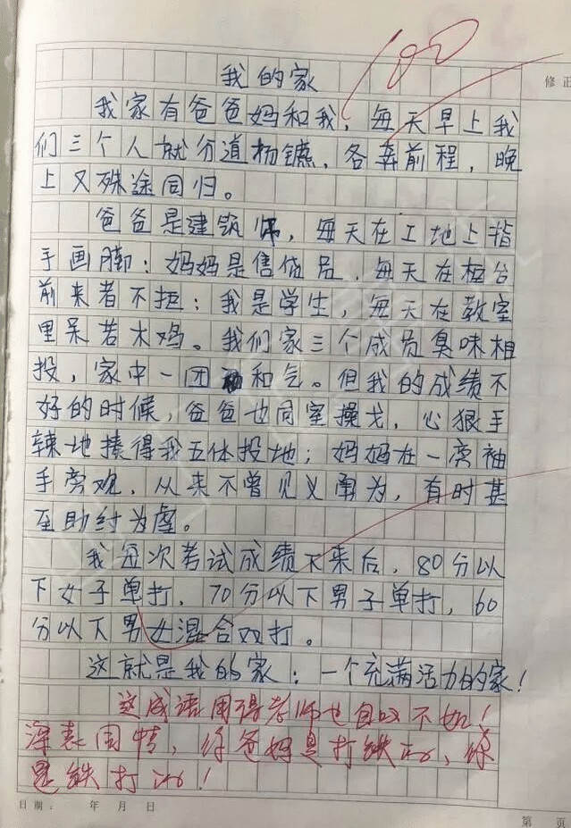 看到这篇作文,对于这位可爱的小学生,你 有什么想法吗?