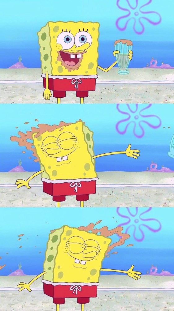 海绵宝宝拼接壁纸:不喜欢黄色,穿西装,大门牙的,但是你不同