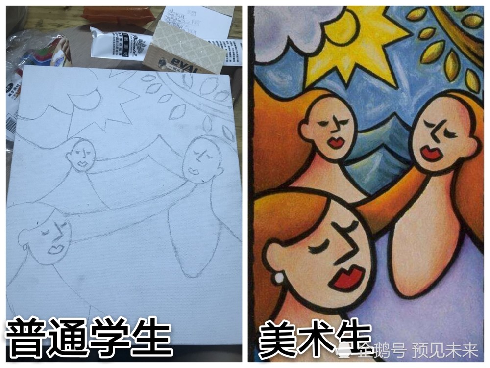 普通生画画vs美术生画画,没有对比没伤害,网友:好像看到自己
