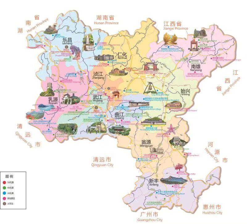 韶关旅游地图