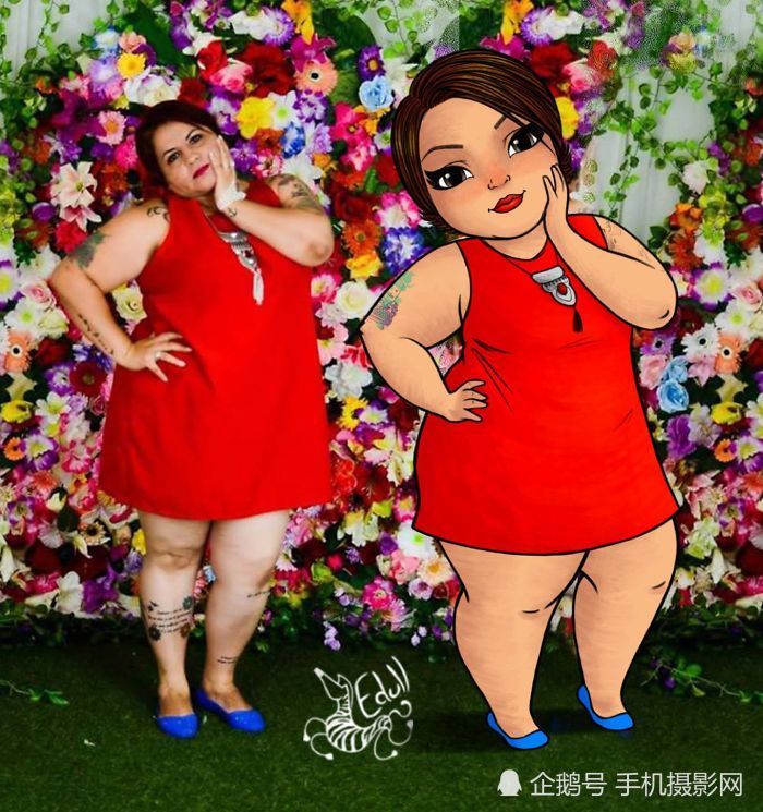 这些照片告诉你,女胖子变成插画是多么的美!