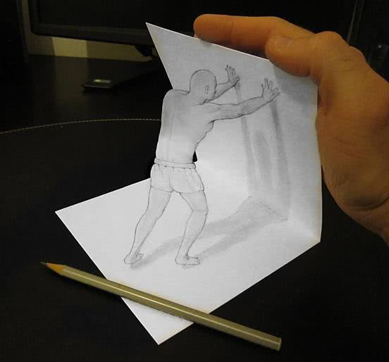 42岁的意大利艺术家alessandro diddi擅长用铅笔画3d视觉画,一支铅笔