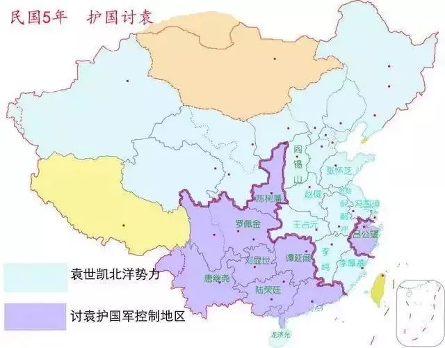 民国势力变化图,我们常常忽略的一段历史,也很有趣