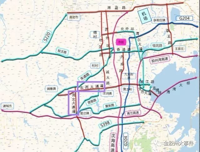胶州东西&南北大通道亮相,铺集,里岔,洋河要