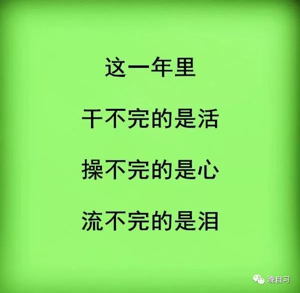 干不完的是活,操不完的是心,流不完的是泪